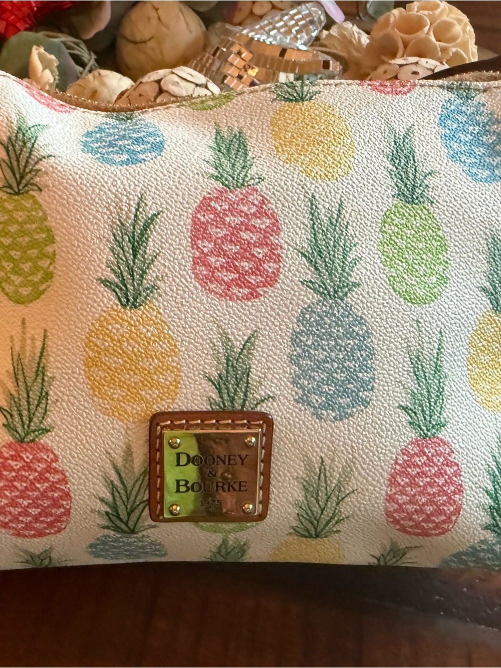 Dooney & Bourke Pineapple Print "Tiki" crossbody bag-New in packaging!